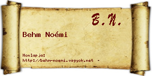 Behm Noémi névjegykártya